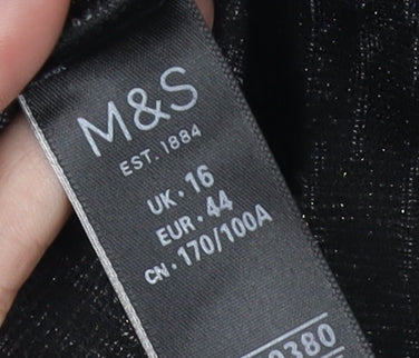 Marks and Spencer Women's Blue Geometric Jacket Size 16