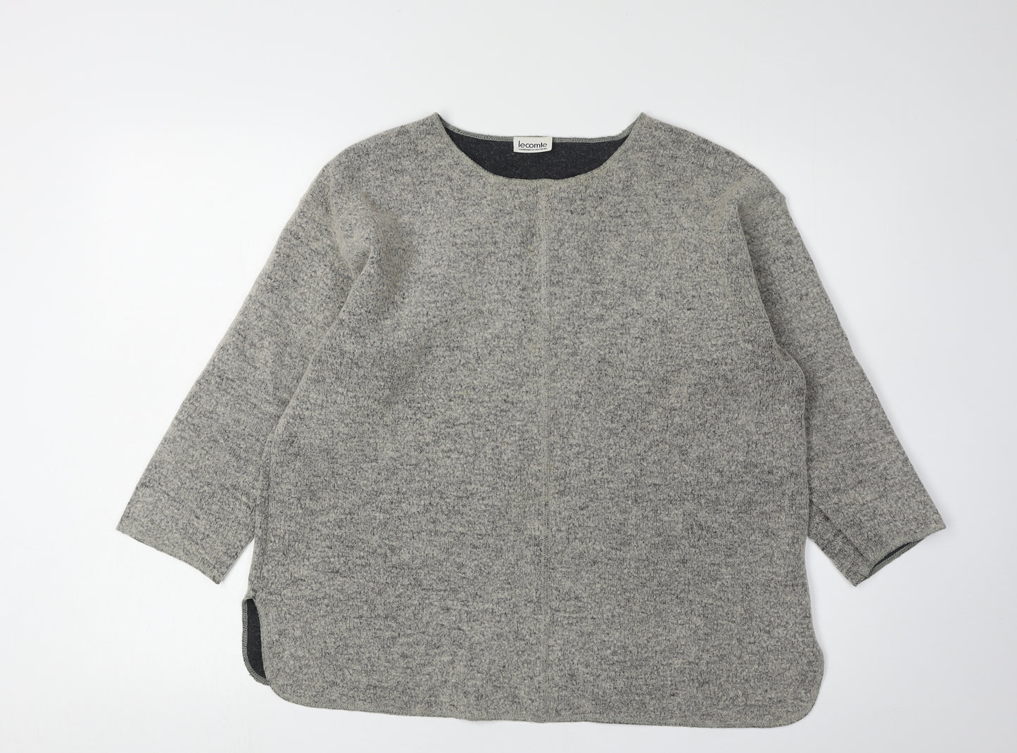 Lecomte Women's Grey Wool Blend Jumper Size 14