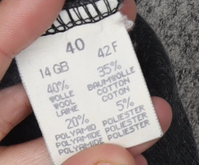 Lecomte Women's Grey Wool Blend Jumper Size 14