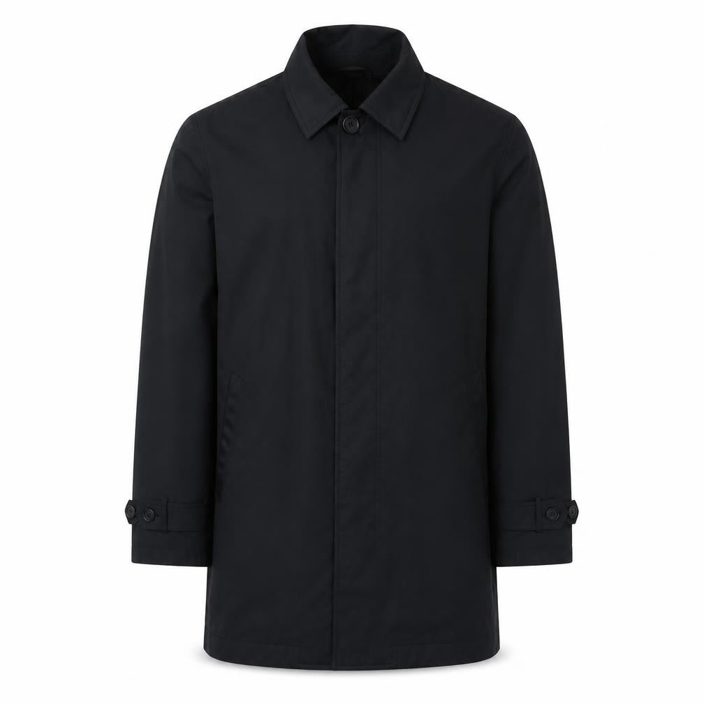 Front view of Marks & Spencer Men's Black Overcoat, M
