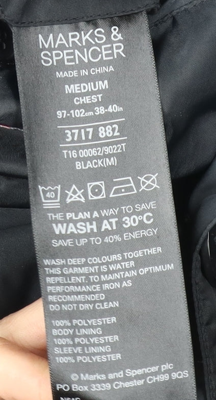 Marks & Spencer Men's Black Overcoat, M