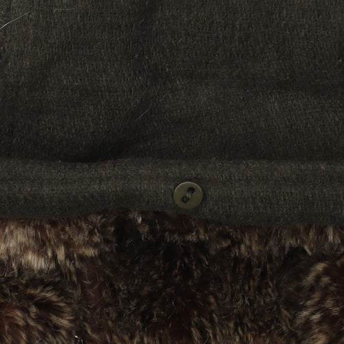 Preen Women's Green Parka Coat Size 14 - Hooded, Fur Trim