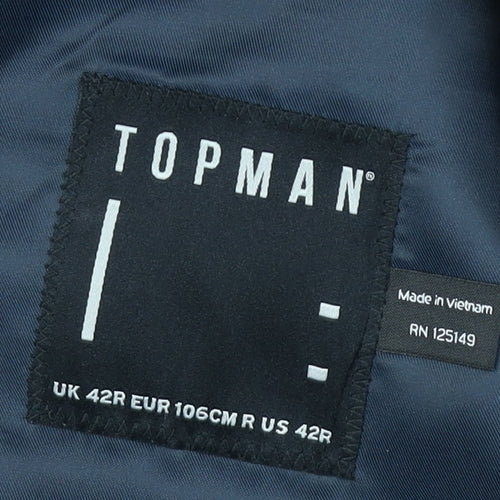 Topman Men's Blue Regular Fit Blazer 42R