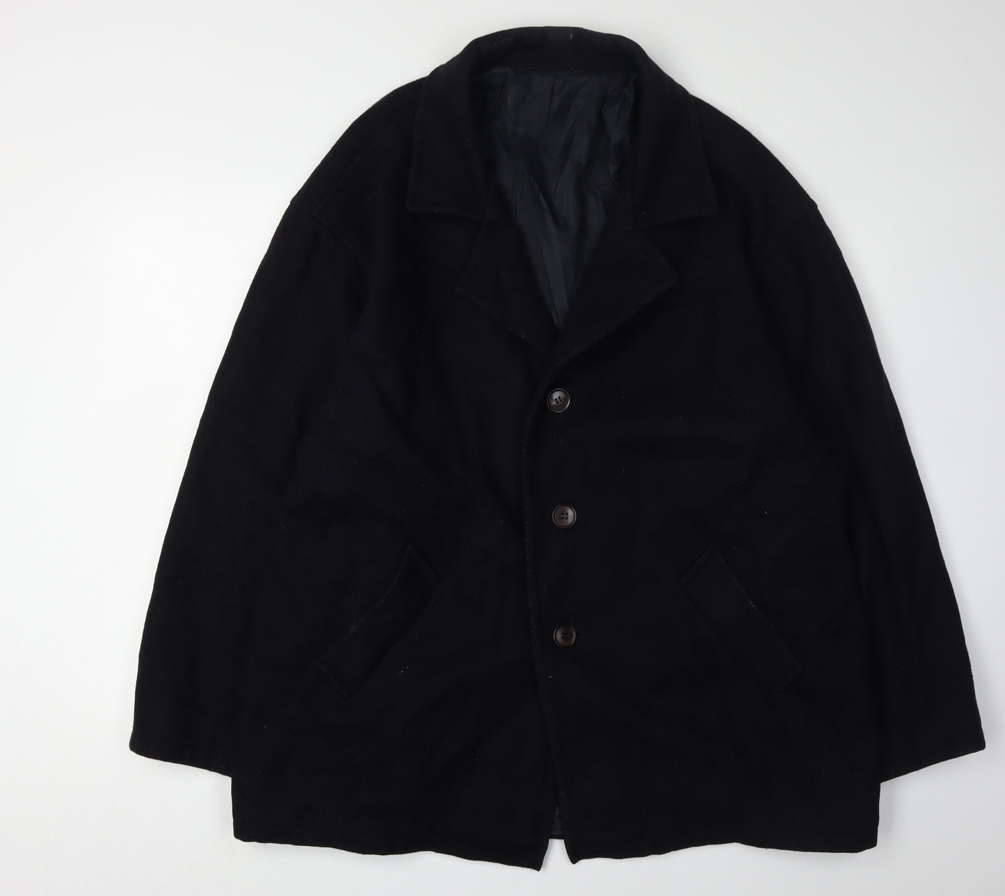 Stone River Men's Black Wool Overcoat XL
