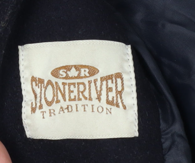 Stone River Men's Black Wool Overcoat XL