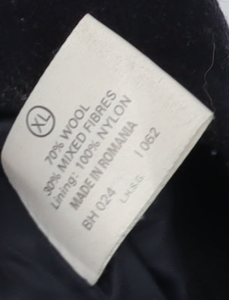 Stone River Men's Black Wool Overcoat XL