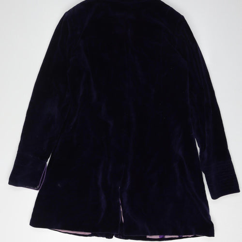 Indigo Boo Women's Purple Velvet Overcoat, M, Buttoned