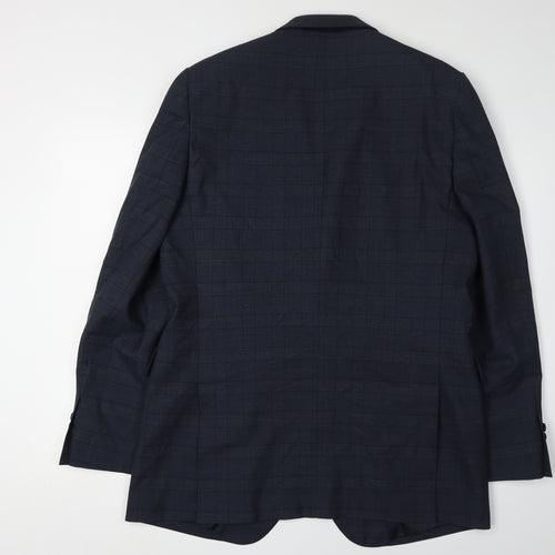 Jaeger Men's Blue Check Blazer 42L Classic Fit