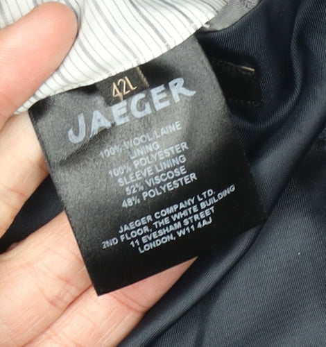 Jaeger Men's Blue Check Blazer 42L Classic Fit