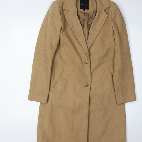 New Look Women's Beige Overcoat Size 6