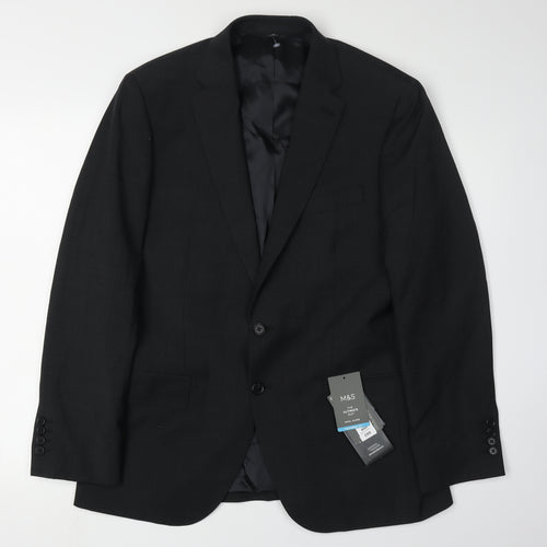 Marks and Spencer Men's Black Suit Jacket 40S