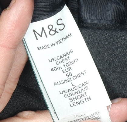 Marks and Spencer Men's Black Suit Jacket 40S