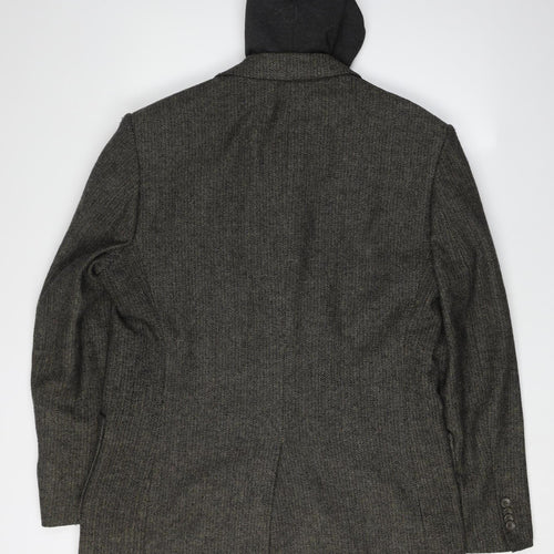 Daniel Christian Men's Grey XL Herringbone Blazer Jacket