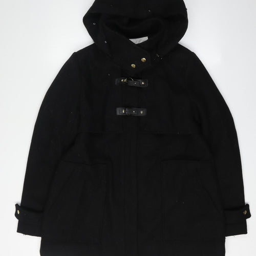 La Redoute Women's Black Hooded Wool Coat Size 12