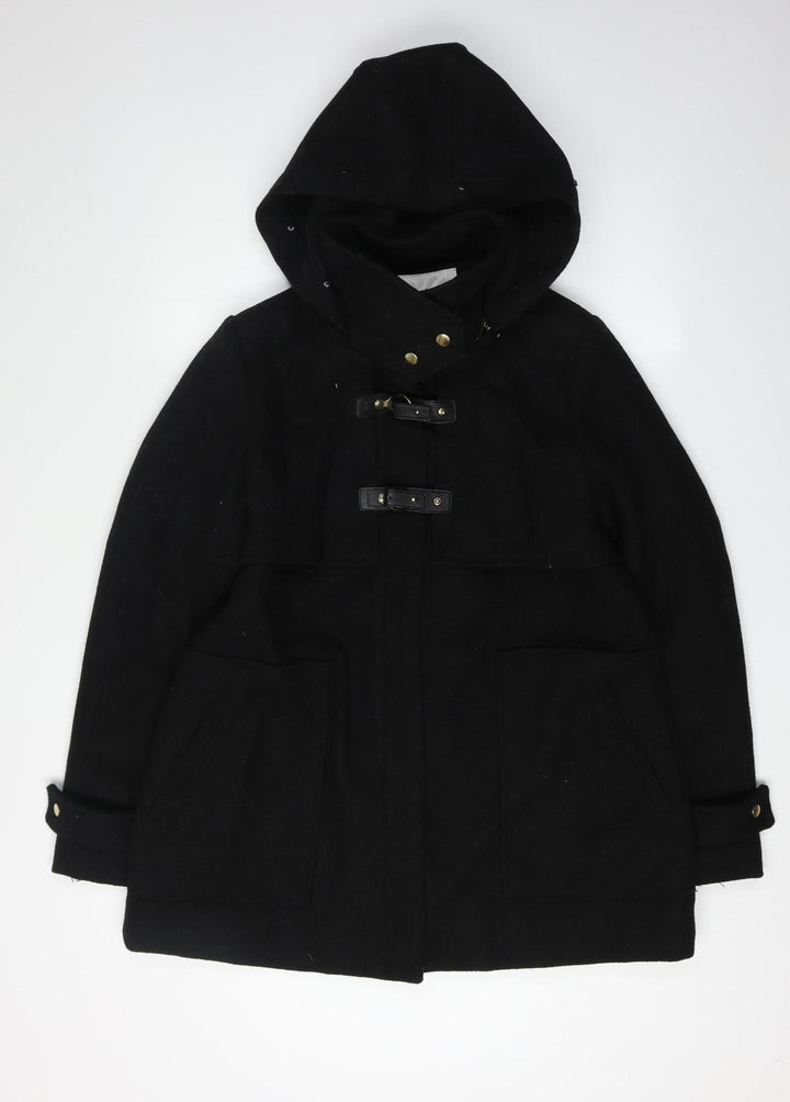 La Redoute Women's Black Hooded Wool Coat Size 12