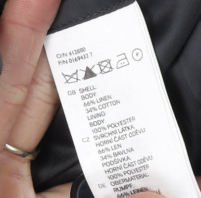 H&M Men's Grey Linen Blazer Size 44 Regular Fit