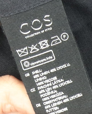 COS Men's Black Linen Blazer Jacket Size UK 44