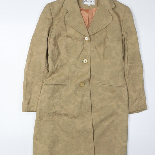 Gina Beige Floral Women's Overcoat Size 10