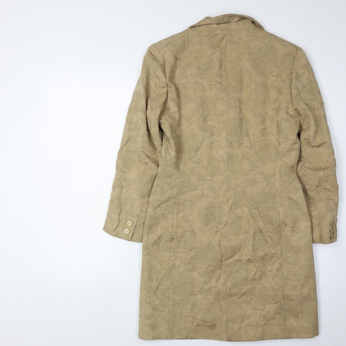 Gina Beige Floral Women's Overcoat Size 10