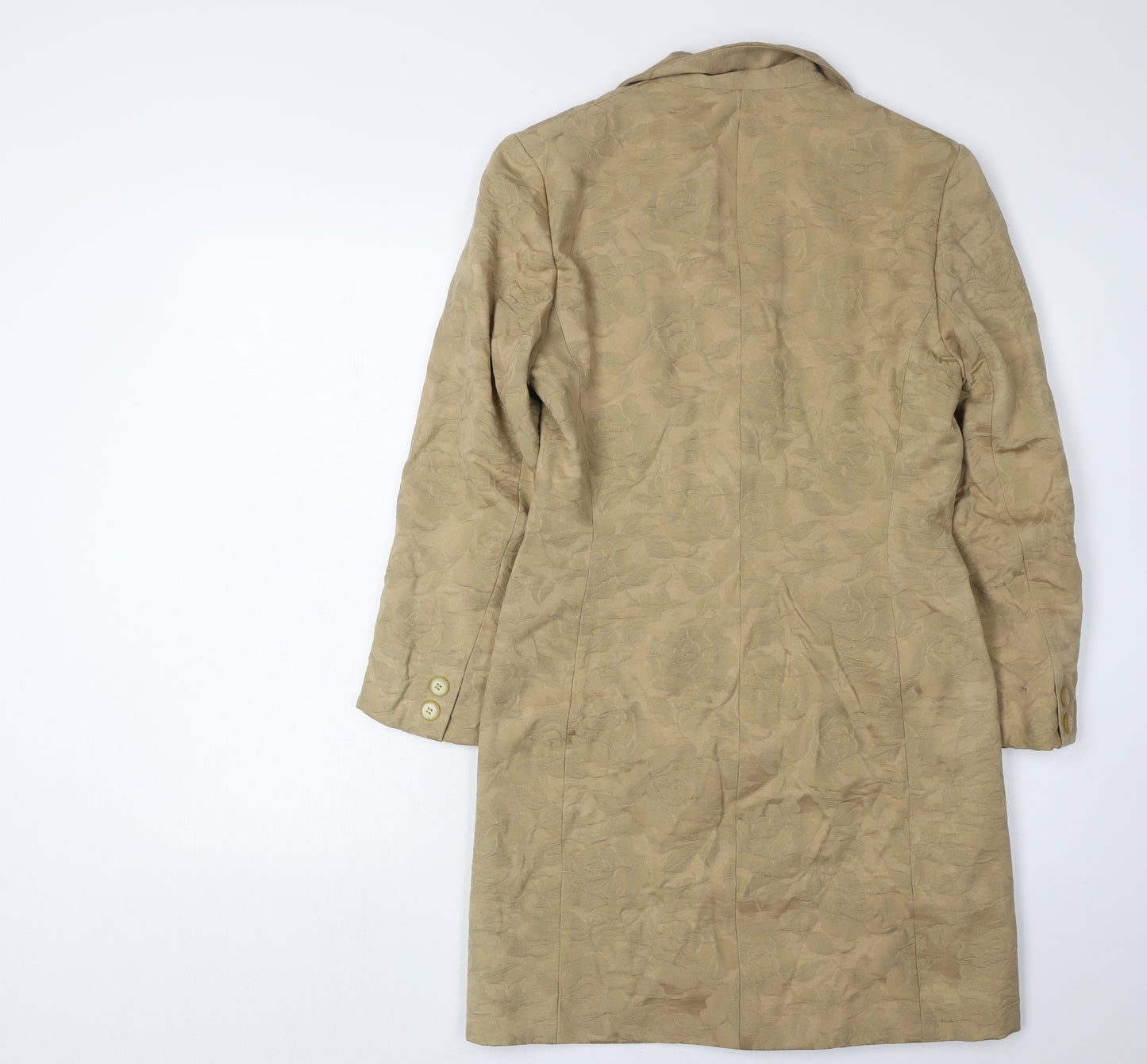 Gina Beige Floral Women's Overcoat Size 10