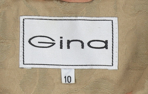 Gina Beige Floral Women's Overcoat Size 10