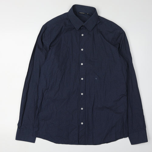 Livergy Men's Navy Long Sleeve Shirt 15.5 Regular Fit