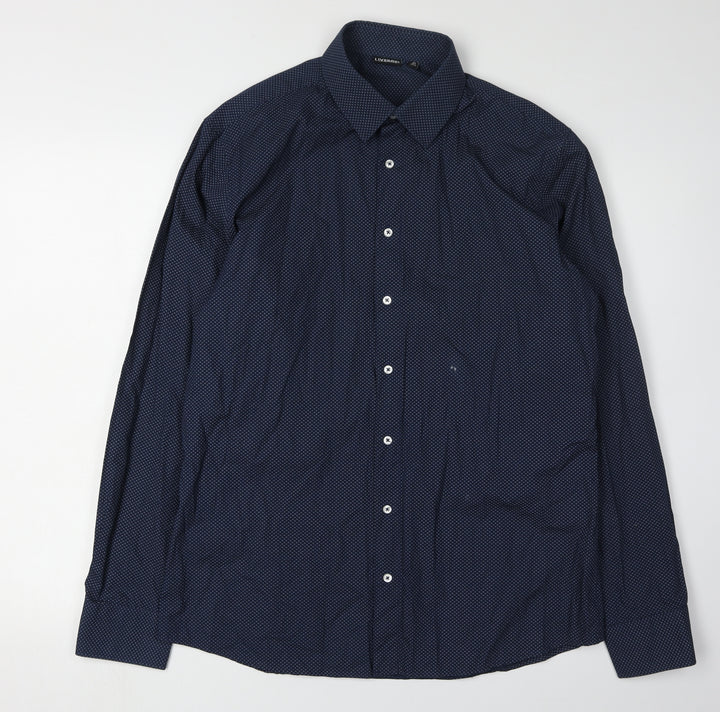 Livergy Men's Navy Long Sleeve Shirt 15.5 Regular Fit