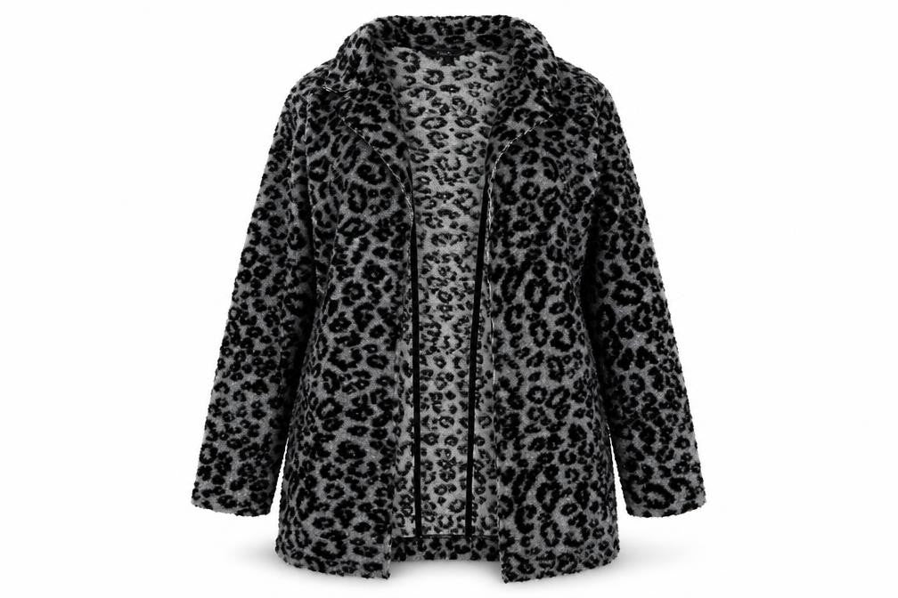 Front view of Next Women's Grey Animal Print Long Sleeve Jumper