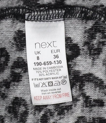 Next Women's Grey Animal Print Long Sleeve Jumper