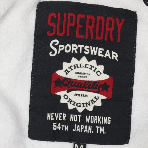 Superdry Women Grey Full Zip Hoodie with Logo, Size M