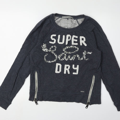 Superdry Women's Black Sequin Pullover Sweatshirt S