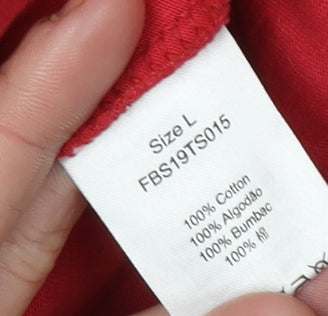 NASA Men's Red T-Shirt, Size L, Space Theme