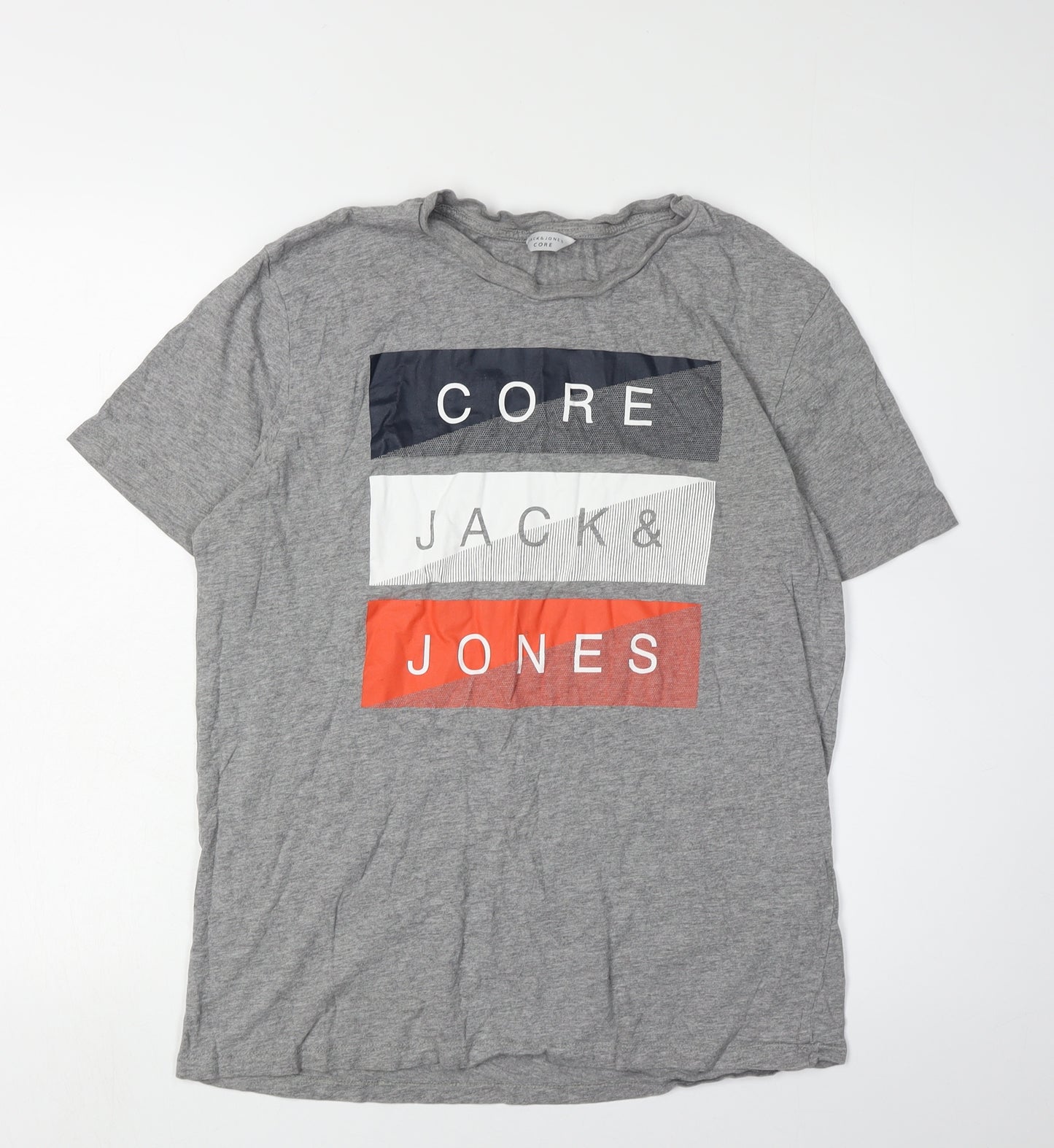 Jack & Jones Grey Graphic Print T-Shirt, Size L