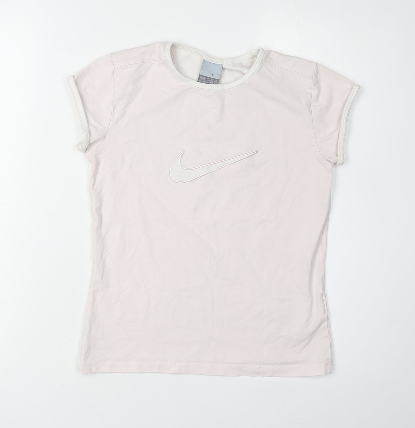 Nike Women's White T-Shirt, Size M, Crew Neck Casual