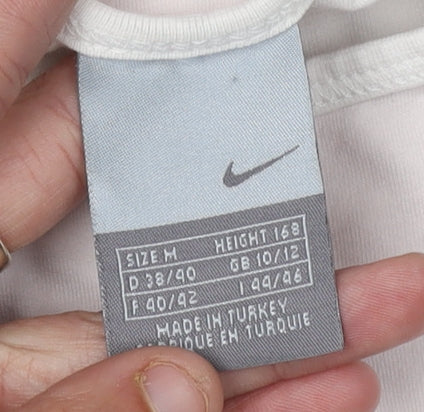 Nike Women's White T-Shirt, Size M, Crew Neck Casual