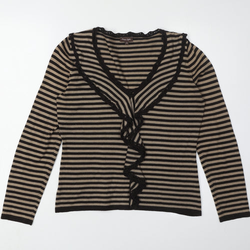 Phase Eight Women's Black Striped Cardigan Size 10
