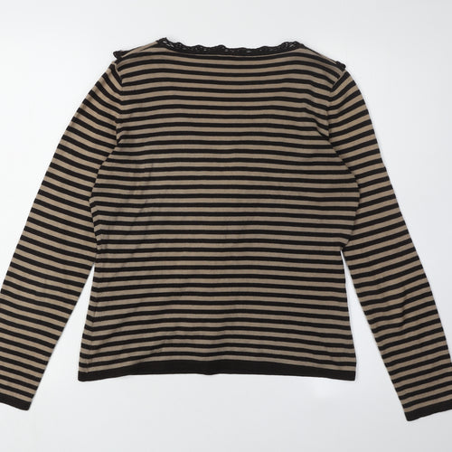 Phase Eight Women's Black Striped Cardigan Size 10