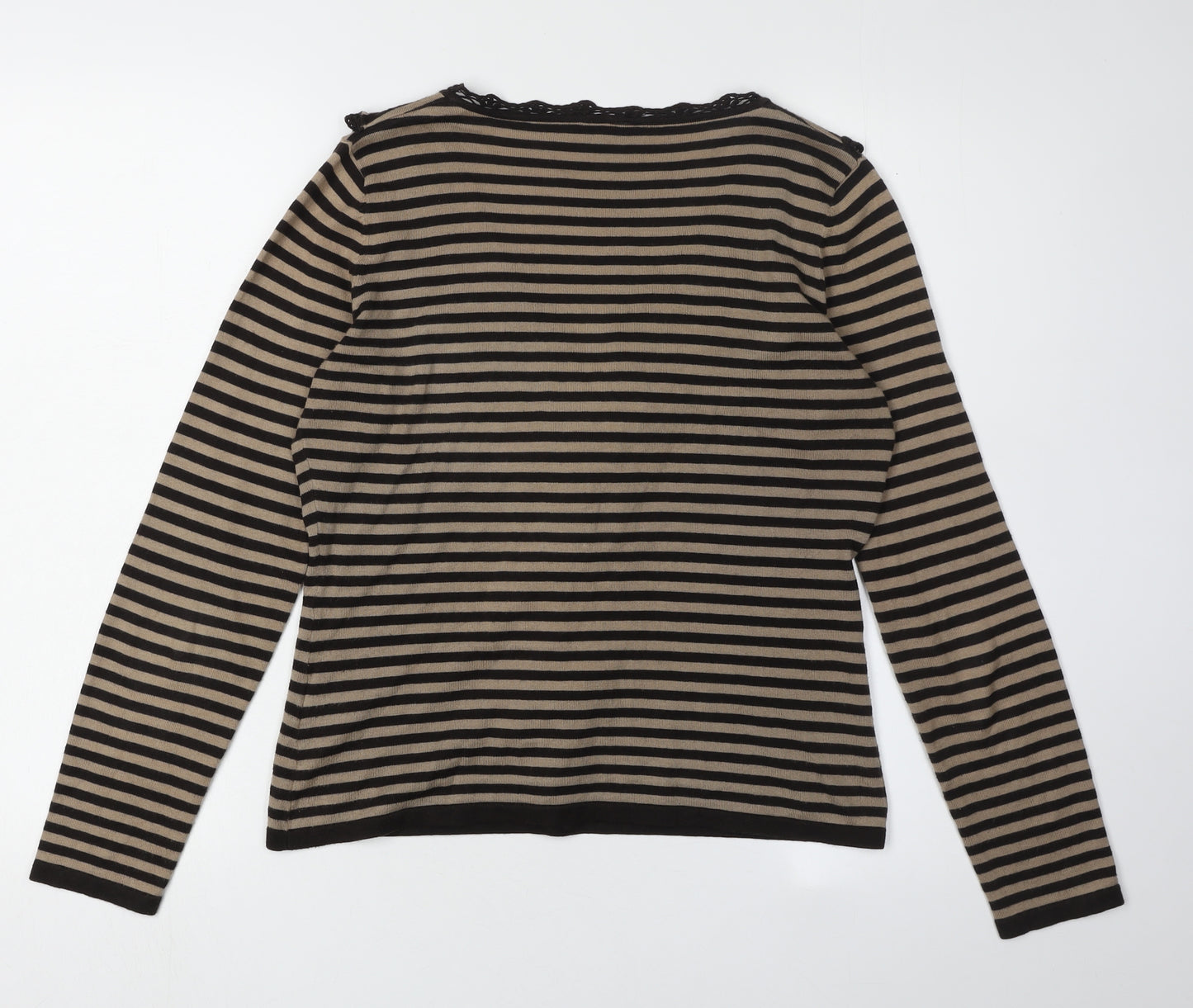 Phase Eight Women's Black Striped Cardigan Size 10