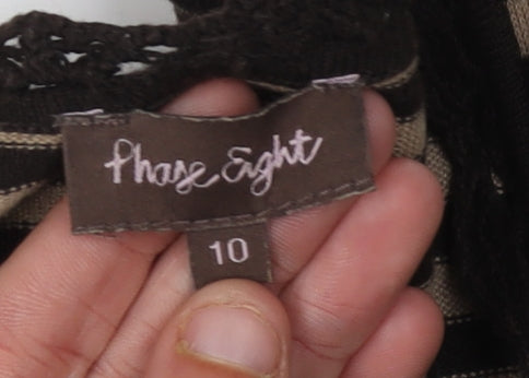 Phase Eight Women's Black Striped Cardigan Size 10