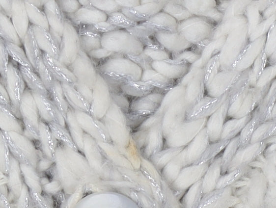 Oasis Women's Ivory Knit Cardigan Size M V-Neck Buttoned