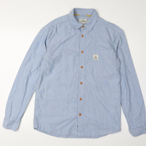 Passenger Men's Blue Long Sleeve Button-Up Shirt - M