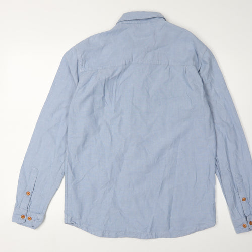 Passenger Men's Blue Long Sleeve Button-Up Shirt - M