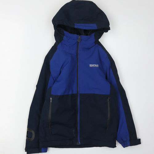 Regatta Boys Blue Hooded Waterproof Rain Coat 10 Years
