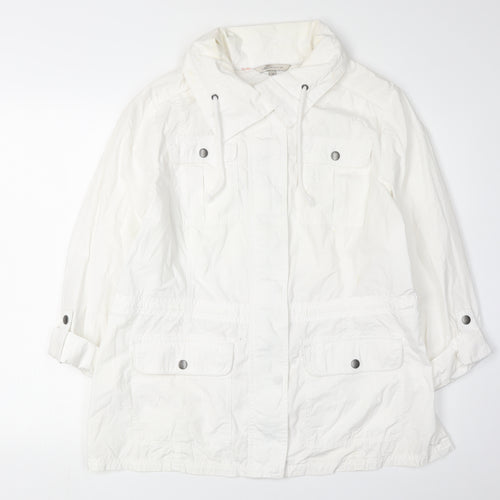 Marks and Spencer Women's White Hooded Jacket Size 16
