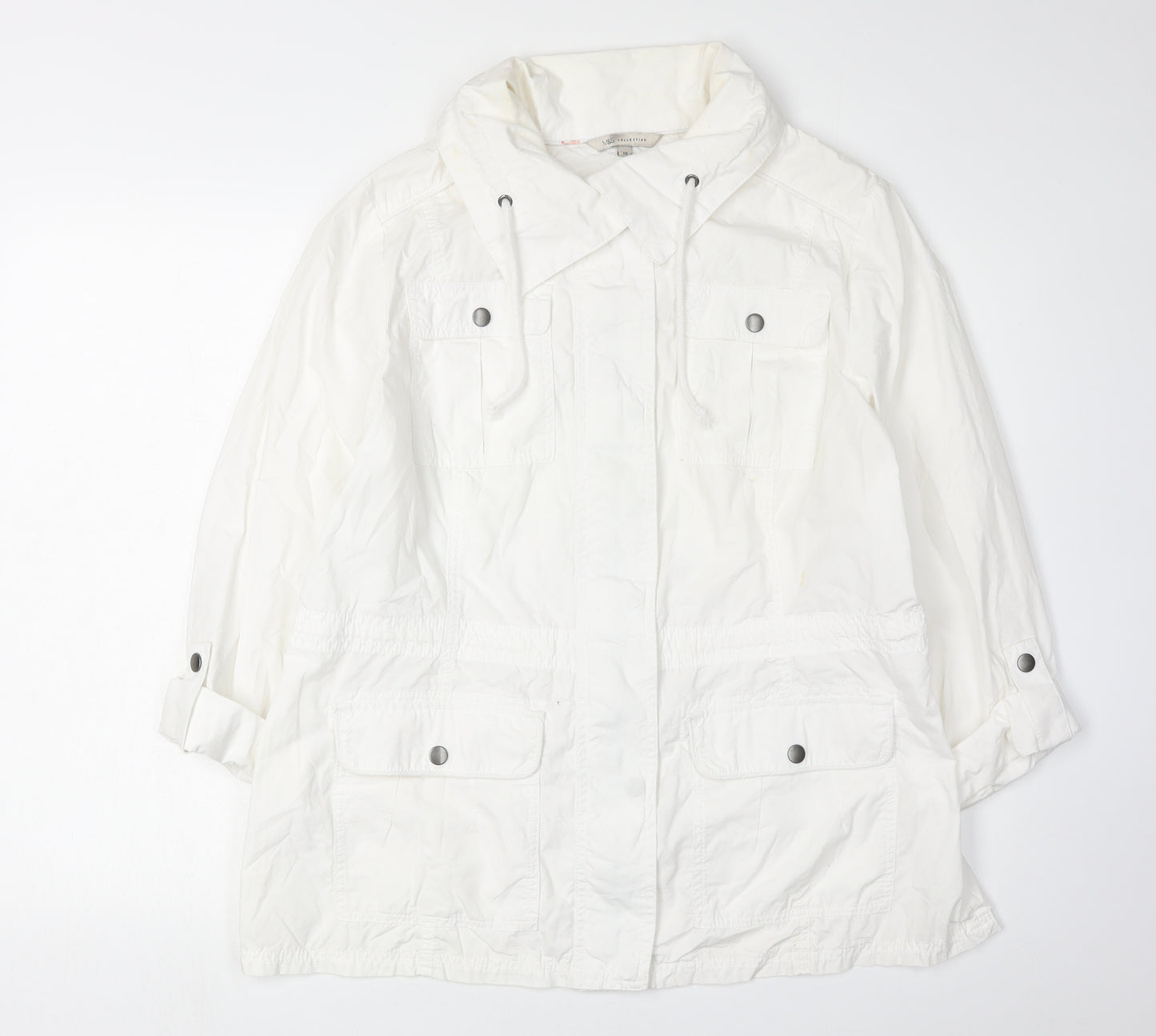 Marks and Spencer Women's White Hooded Jacket Size 16