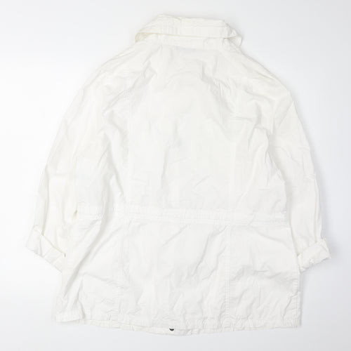 Marks and Spencer Women's White Hooded Jacket Size 16