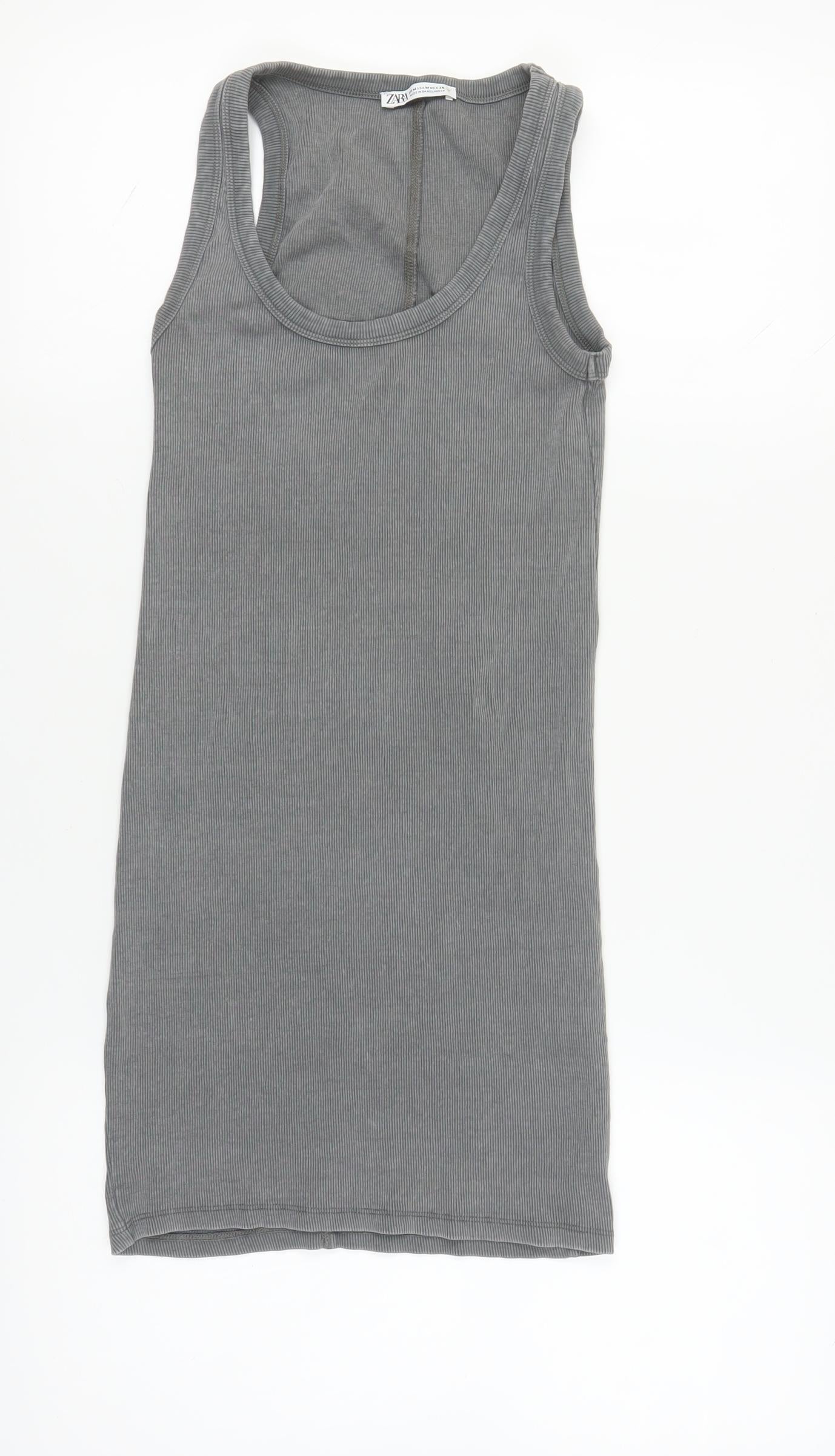 Zara Women's Grey Tank Dress Size 10