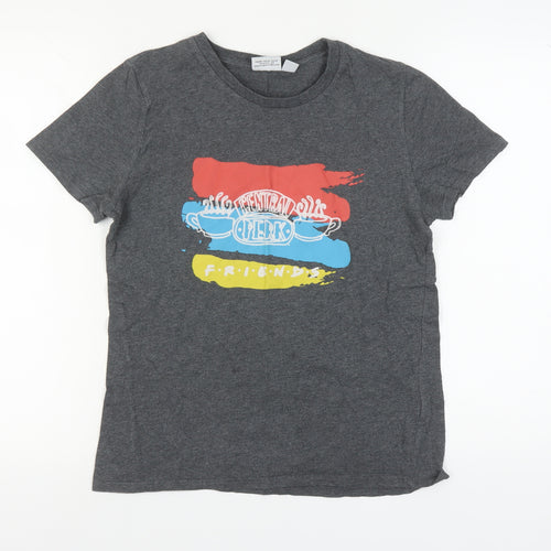 Friends Women's Grey T-Shirt Short Sleeve Casual S