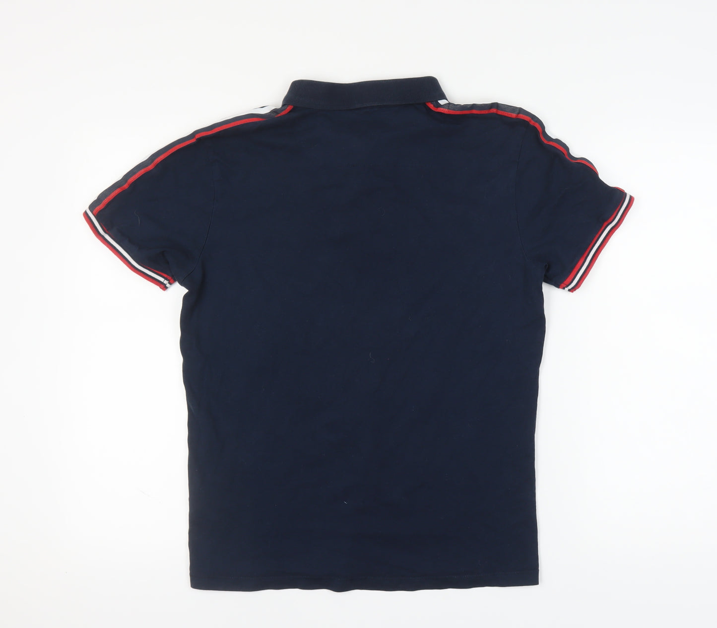Threadbare Men's Blue Polo Shirt M with Logo Embellishment
