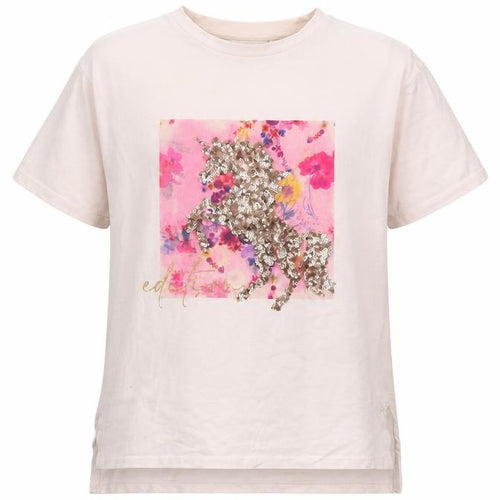 Next Girls Pink Unicorn Sequin T-Shirt Size 146